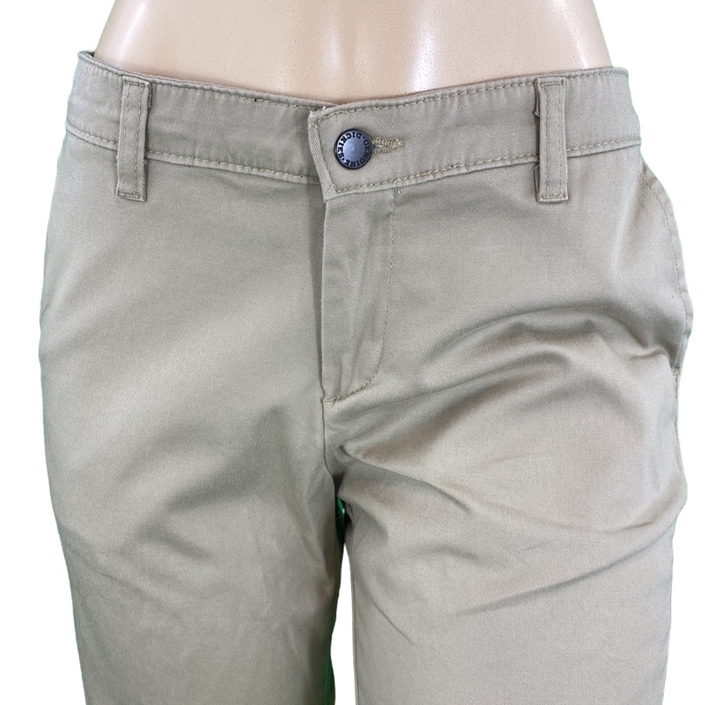 Dickies Women Petite Khaki Slim Bootcut Pants - Picture 2 of 15